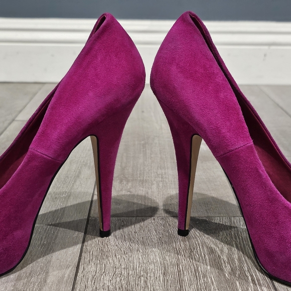 ALDO Fuchsia Pink Suede Platform Stiletto Pumps 40/9 - Picture 5 of 13